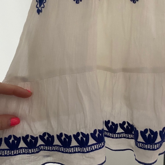 RAGA White and Blue Embroidered Mini Skirt - Picture 7 of 10